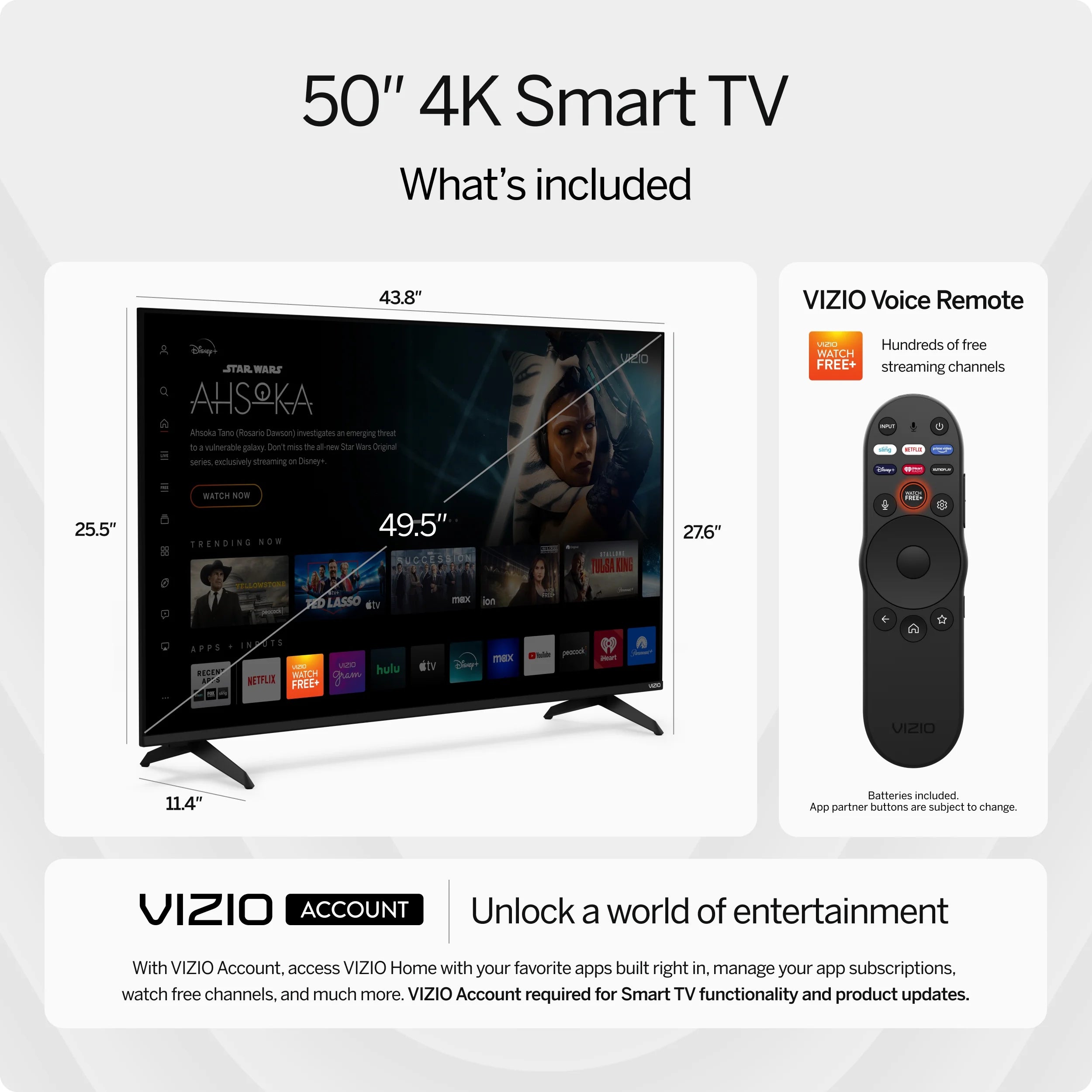 VIZIO 50" Class 4K UHD LED HDR Smart TV (V4K50M - 08) - Image 3