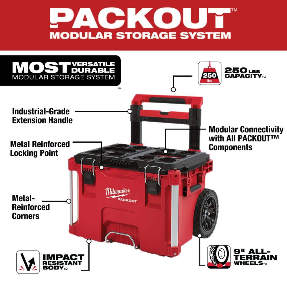 PACKOUT 22 in. Rolling Tool Box, 22 in. Large Tool Box and 22 in. Medium Tool Box 8426-8425-8424 - Image 3