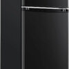 Upstreman 4.0 Cu.Ft Mini Fridge with Freezer – Double Door Compact Refrigerator for Dorm, Office, Bedroom – Adjustable Thermostat, Black (BR401)