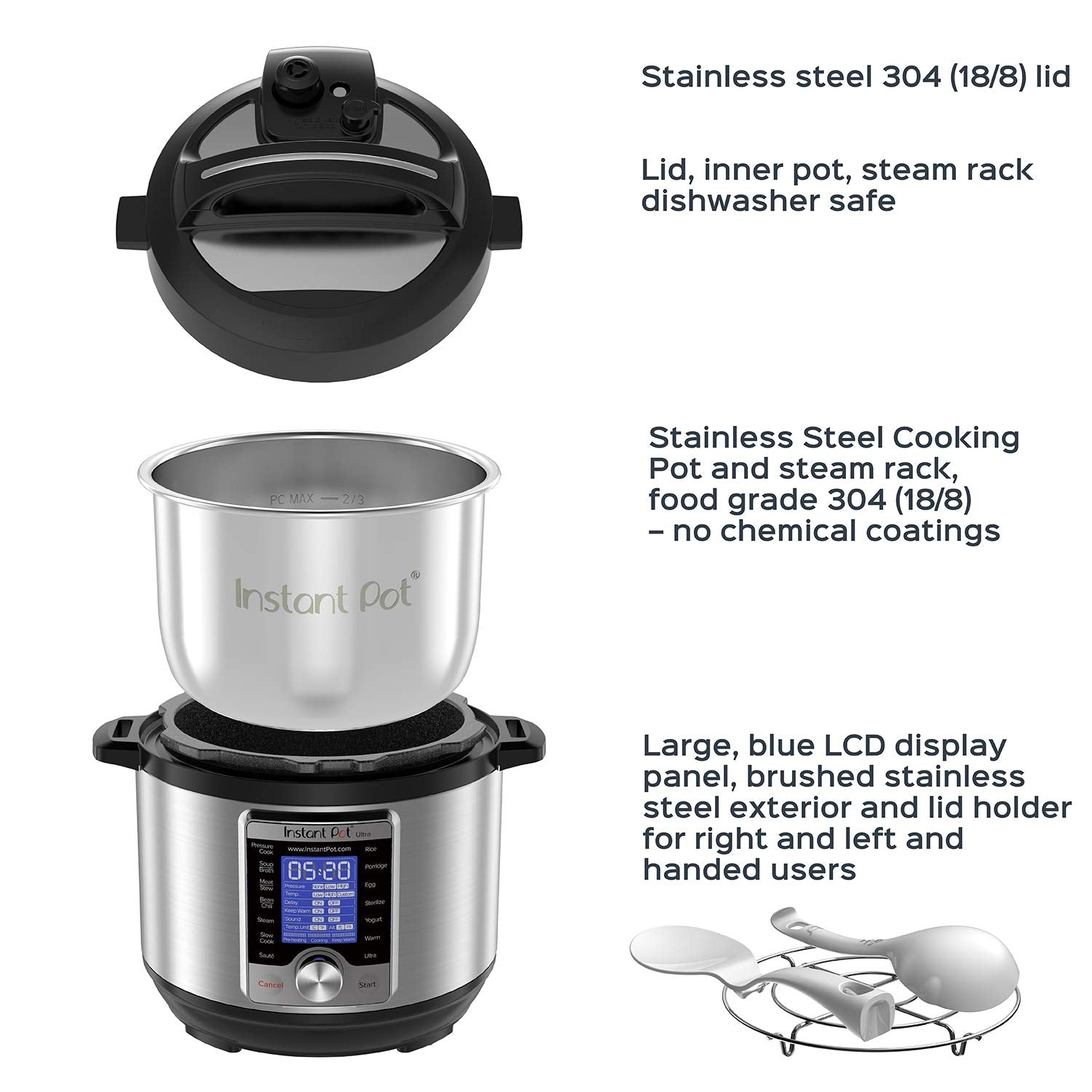 Instant Pot Ultra Mini 3 Quart Programmable Cooker, Stainless Steel, 16 in 1, Silver, Touch Control, UL Certified - Image 4