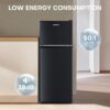 Upstreman 4.0 Cu.Ft Mini Fridge with Freezer – Double Door Compact Refrigerator for Dorm, Office, Bedroom – Adjustable Thermostat, Black (BR401) - Image 6