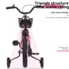 Baprem 18" Girls Bike for 5-9 Years Old Kids, Cute Kids Bike with Training Wheels, Steel Frame Sporty Children Bicycle, Pink - Image 9