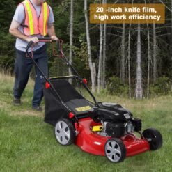 Alternative view of Lawn Mower, Self Propelled Lawn Mower, 141cc Gas Engine Lawn Mower, Push Lawn Mower with 50L Grass Tank, Big Wheels