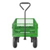 KFFKFF Mesh Steel Garden Cart 900 Lbs, 38 x 22 " Heavy Duty Utility Wagon Cart, Metal Garden Trolley with 10" Wheels, Removable Mesh Sides, 180 Swiveling Handle (Green) - Image 4
