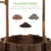 Best Choice Products Rustic Wooden Wishing Well Planter Outdoor Home Décor for Patio, Garden, Yard w/Hanging Bucket - Image 5