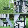 Backyard Discovery Canyon Creek Cedar Wood Swing Set with Wave Slide, Clubhouse, Play Kitchen, Picnic Area, Belt Swings, Web Swing, Rock Wall, Balconies, Playhouse, Step Ladder, Outdoor Playset - Image 13