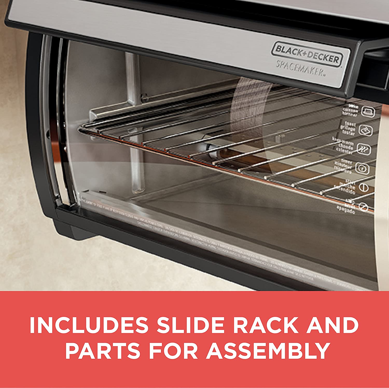Spacemaker Under-Counter Toaster Oven, Black/Stainless Steel, TROS1000D - Image 4