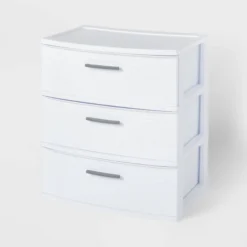 3 Drawer Wide Tower White - Brightroom