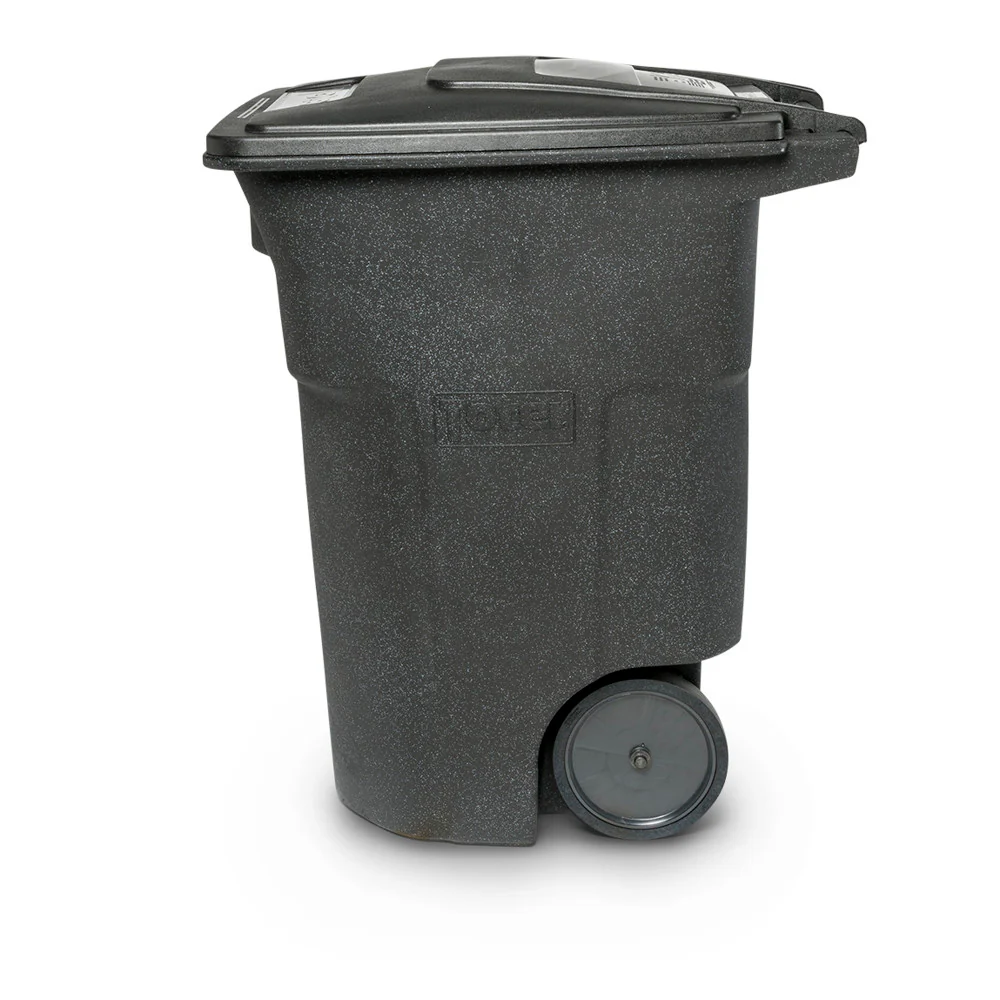 Toter 96 Gallon Trash Can with Smooth Wheels and Lid ; - Image 4