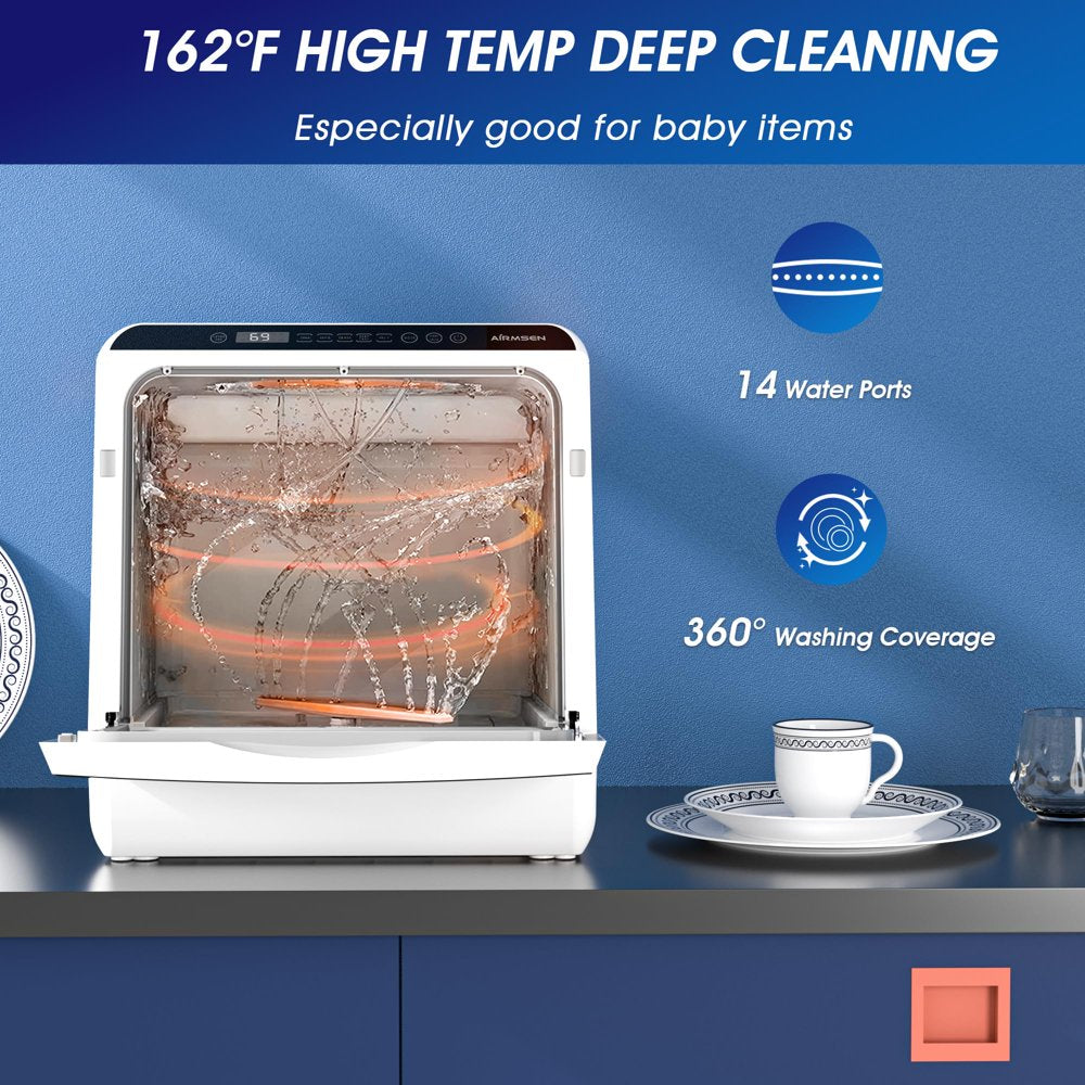Portable Countertop Dishwasher with 5-Liter Built-In Water Tank and Air-Dry Function 5 Washing Programs - Image 7