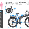 Eletric Bike for Adults 750W Motor 48V 20Ah Removable Battery 26?? Fat Tire Folding E-Bike Shimano 21-Speed MTB Cycling UL2849 - Image 8