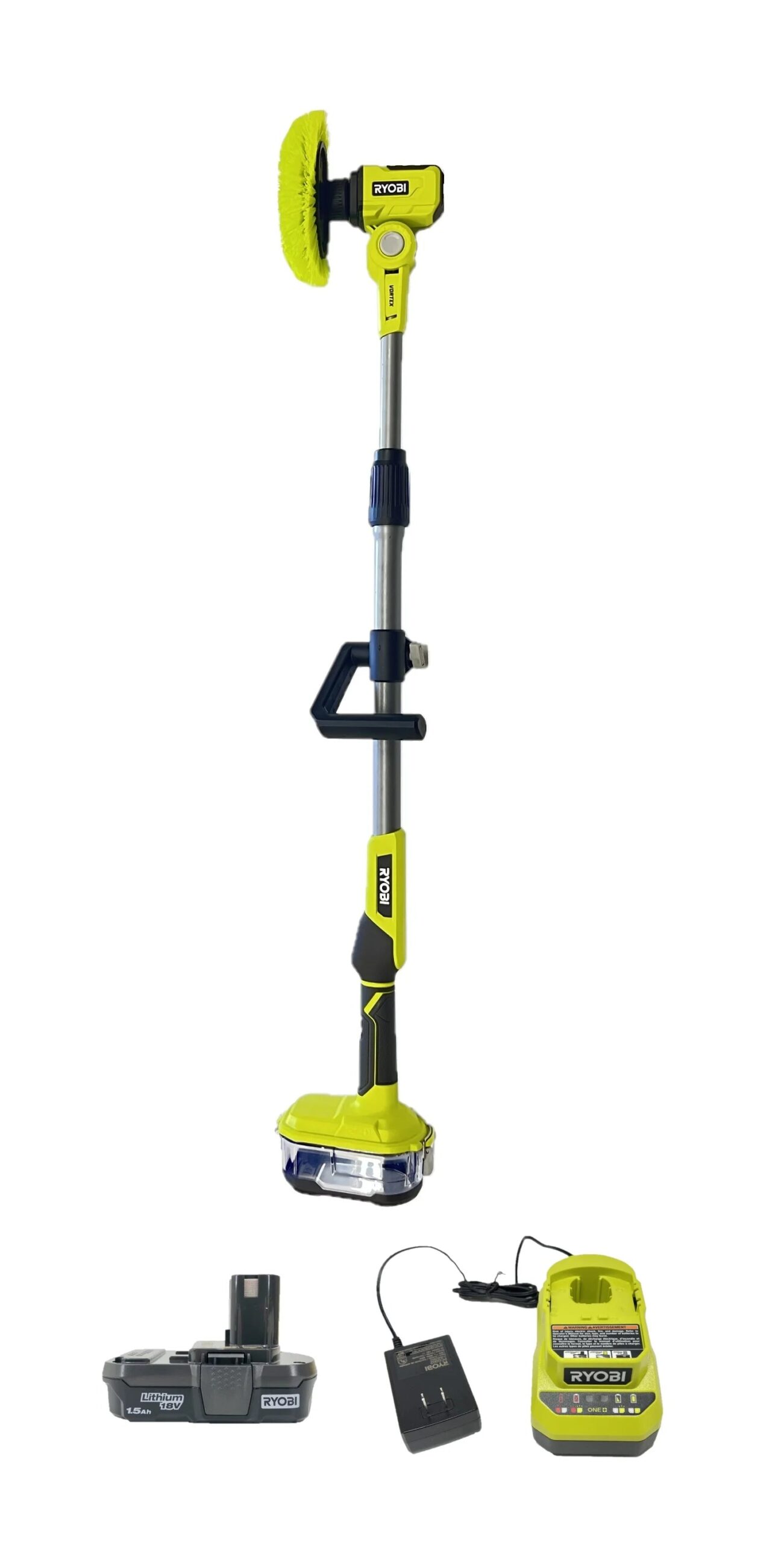 RYOBI ONE+ 18V P4500 Cordless Telescoping Power Scrubber Kit with Battery and Charger - Image 2