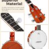 String Banjo 26 Inch MINI Travel Banjo Banjo Beginner Kit with Remo Head Open Back & Closed Solid Back with beginner Kit Comfortable Carrying Bag - Image 4