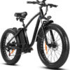 750W Electric Mountain Bike - 48V/15Ah Battery, Dual Disc Brakes, Shimano 7-Speed, Black