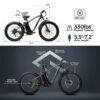 750W Electric Mountain Bike - 48V/15Ah Battery, Dual Disc Brakes, Shimano 7-Speed, Black - Image 2