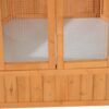 Large Wooden Hexagonal Outdoor Aviary Flight Bird Cage with Covered Roof - Image 9