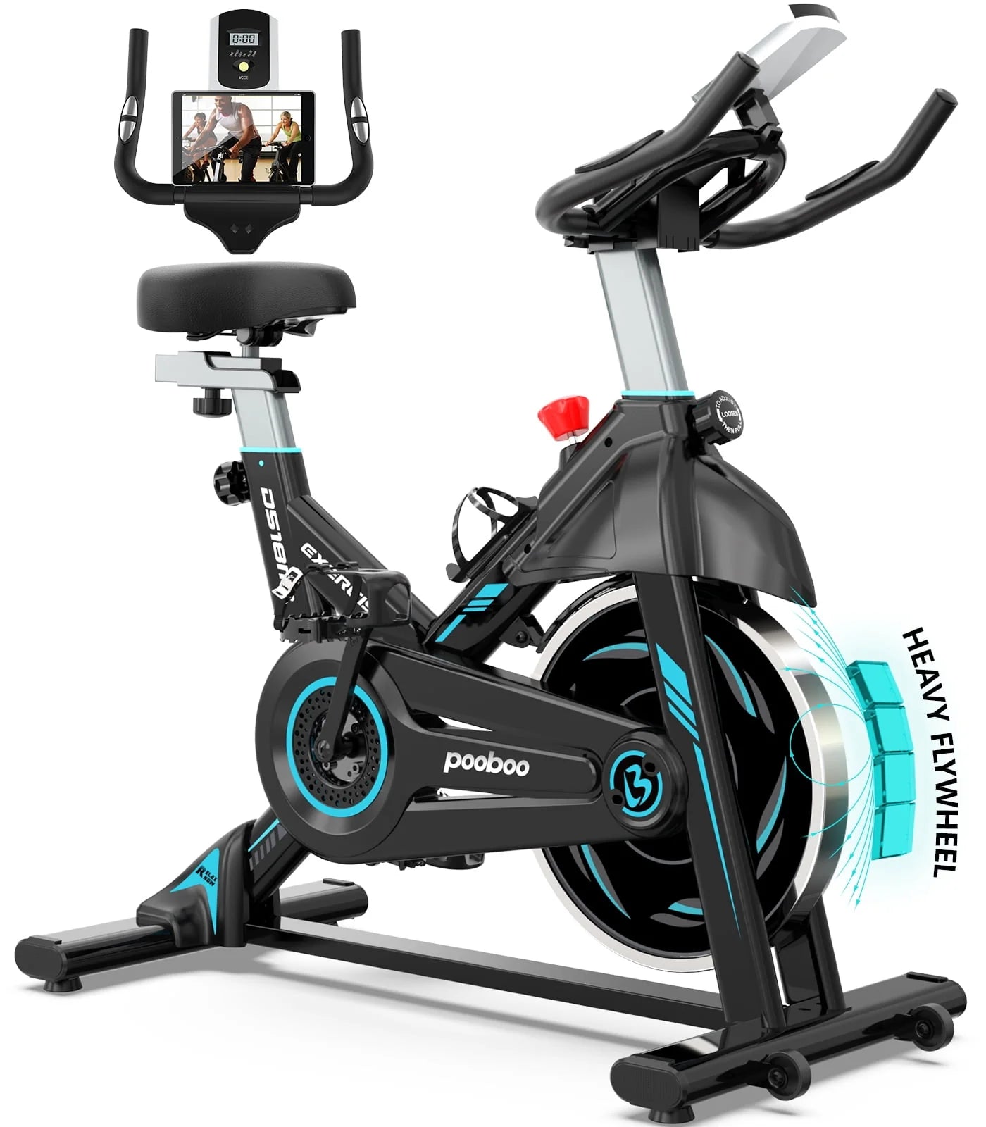 Pooboo Indoor Cycling Bike Magnetic Stationary Exercise Bikes Home Cardio Workout Bicycle Machine 350lb Flywheel Weight 40lbs - Image 2