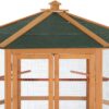 Large Wooden Hexagonal Outdoor Aviary Flight Bird Cage with Covered Roof - Image 4