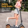 Electric Scooter - 8.5" Solid Tires, 350W Motor, Up to 19 MPH and 21-23 Miles Long-Range Portable Foldable Commuting Scooter for Adults with Double Braking System and App - Image 36