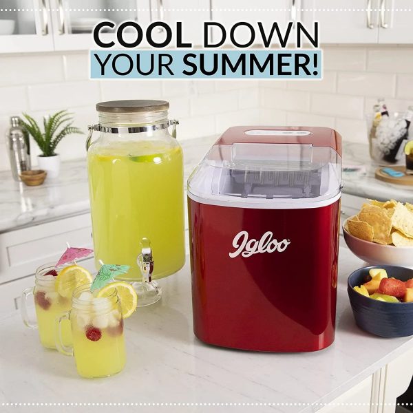 Igloo ICEB26RR Automatic Portable Electric Countertop Ice Maker Machine - Image 3