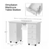 OmySalon Manicure Table Nail Desk w/Electric Downdraft Vent - Image 3