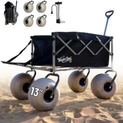 Beach Wagon with 13" Balloon Wheels, Collapsible, All-Terrain, 185L