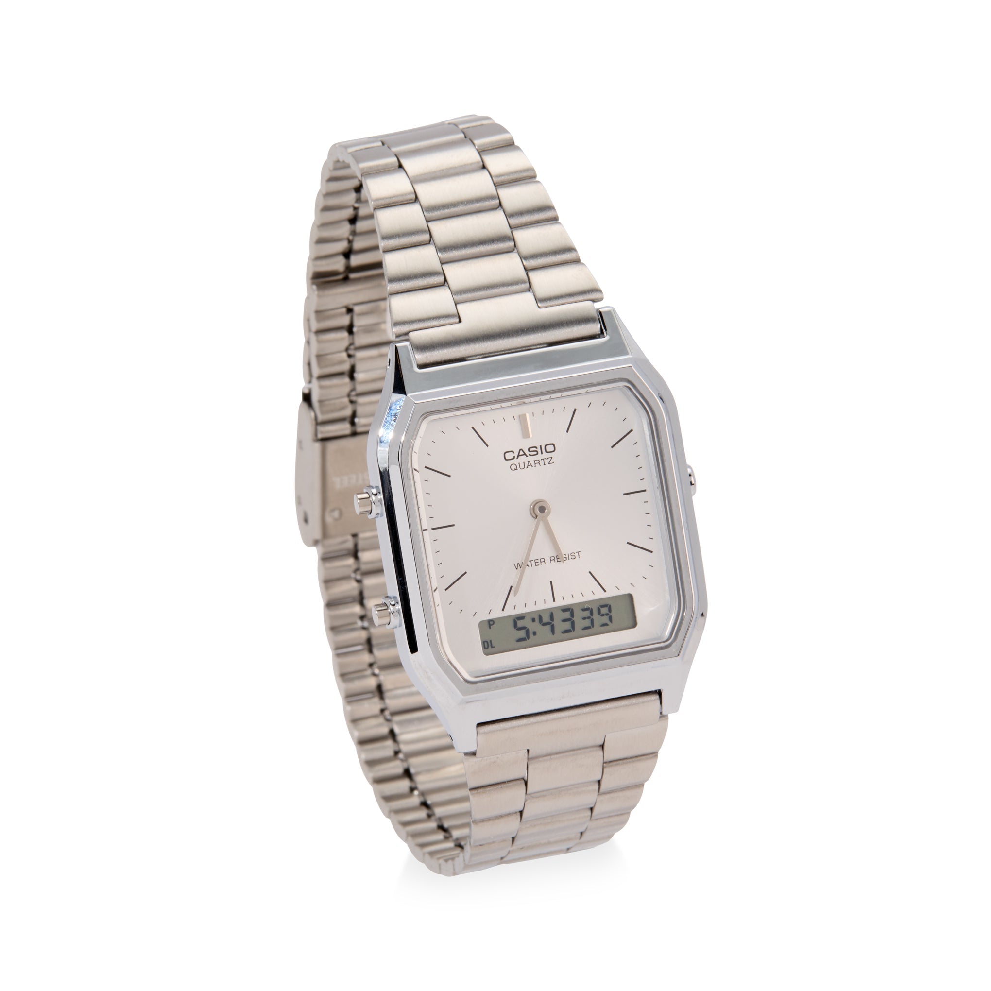 Casio AQ230 Analog Digital Watch - Silver - Image 3