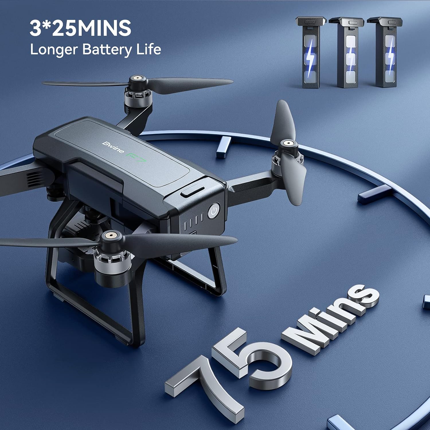 GPS Drones with Camera for Adults 4K Night Vision, 3-Aix Gimbal, 2Mile Long Range, 75Mins Flight Time Professional Drone with 3 Battery, Auto Return+Follow Me+Fly Around+Beginner Mode for Kid - Image 4