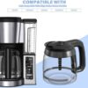 12-Cup Coffee Pot Replacement Carafe Compatible with Ninja Coffee Brewer Maker Models CE251 CE201 CE201C CE200 CE200C Model# XGLSLID200 - Image 2