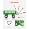 KFFKFF Mesh Steel Garden Cart 900 Lbs, 38 x 22 " Heavy Duty Utility Wagon Cart, Metal Garden Trolley with 10" Wheels, Removable Mesh Sides, 180 Swiveling Handle (Green) - Image 2