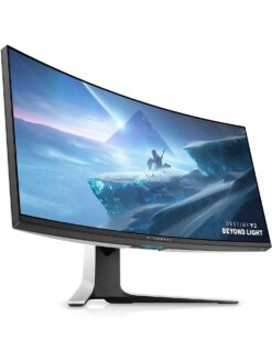 Alternative view of Alienware Ultrawide Curved Gaming Monitor 38 Inch, 144Hz Refresh Rate, 3840 x 1600 WQHD , IPS, NVIDIA G-SYNC Ultimate, 1ms Response Time, 2300R Curvature, VESA Display HDR 600, AW3821DW - White