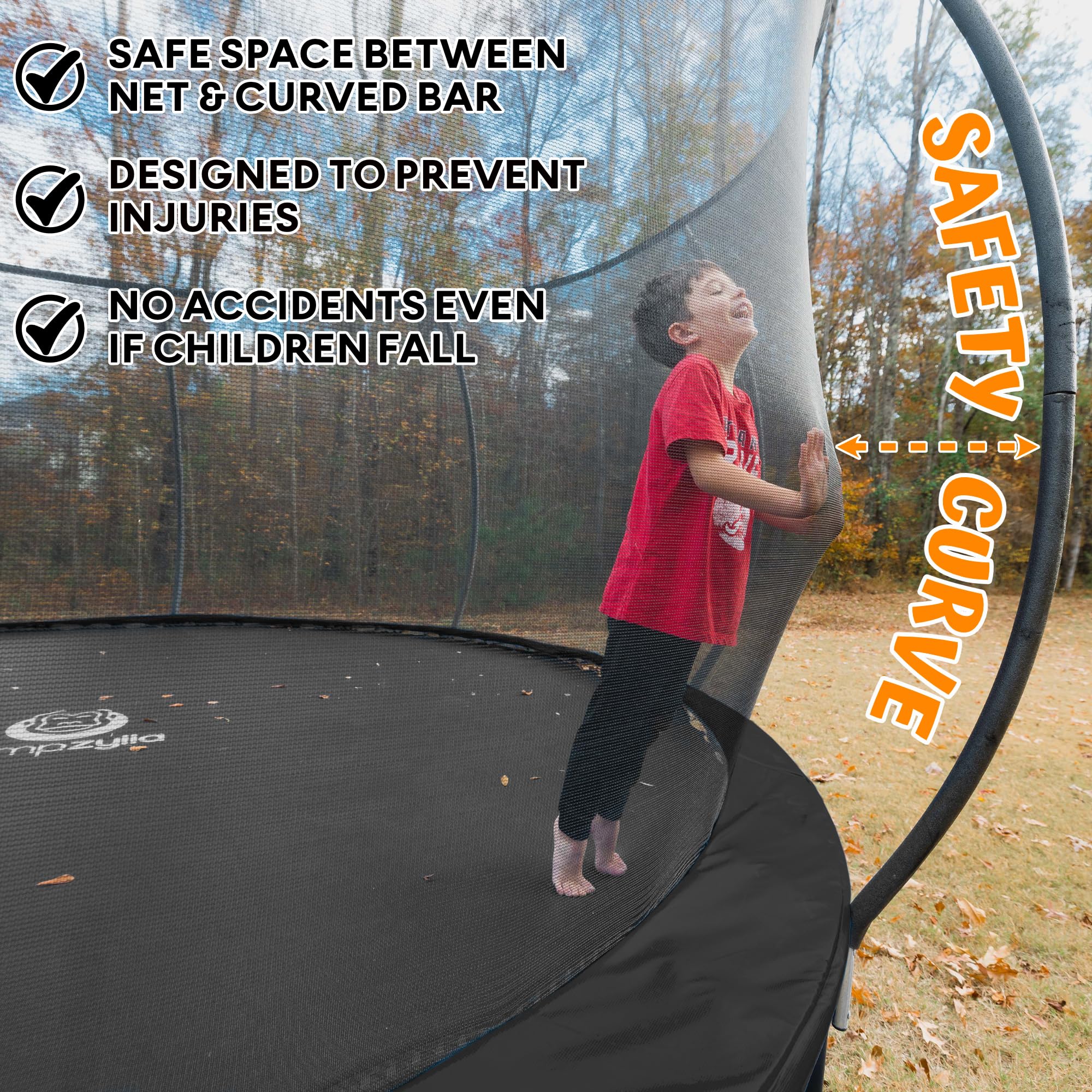 JUMPZYLLA 8FT Trampoline Outdoor with Enclosure for Kids - Image 7