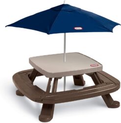 Alternative view of Picnic table with market umbrella, brown