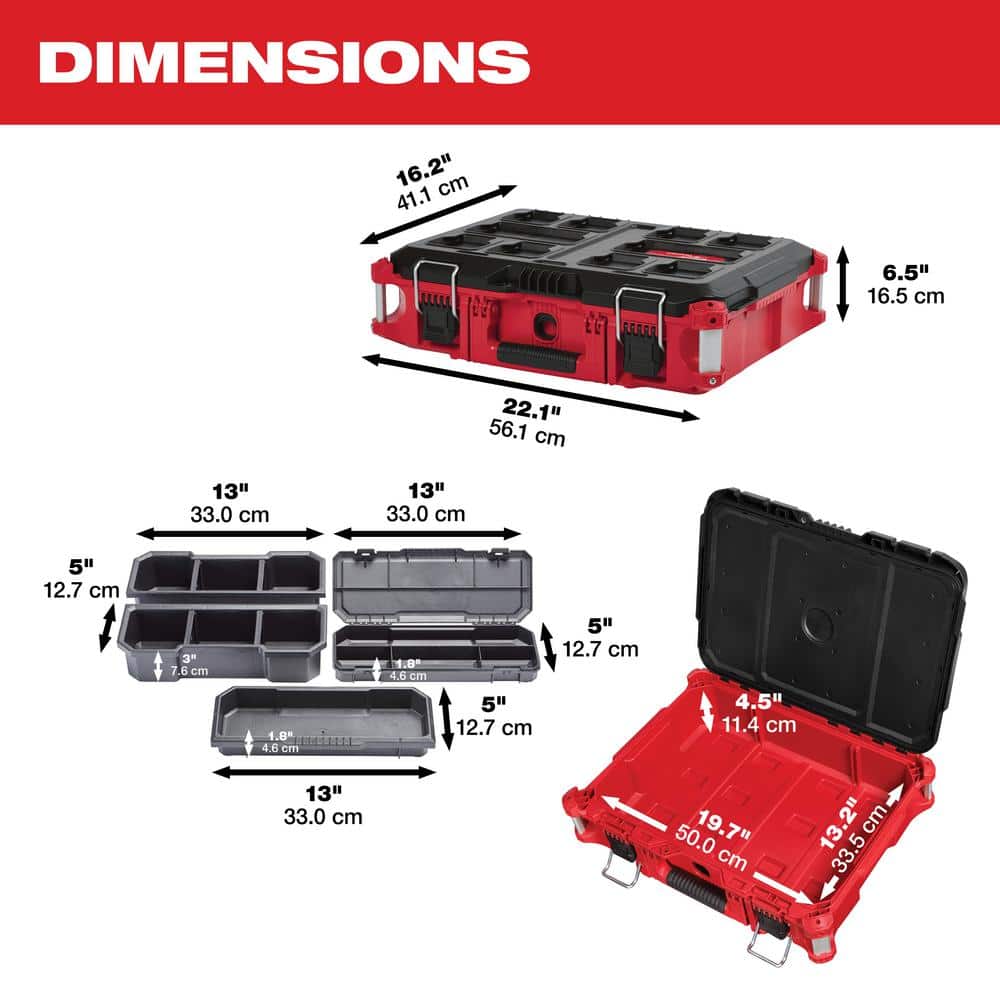PACKOUT 22 in. Rolling Tool Box, 22 in. Large Tool Box and 22 in. Medium Tool Box 8426-8425-8424 - Image 2