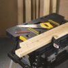 Keter ?C 197283 Folding Table Work Bench for Miter Saw Stand Woodworking Tools and Accessories with Included 12 Inch Wood Clamps ?C Easy Garage Storage Black/Yellow - Image 4