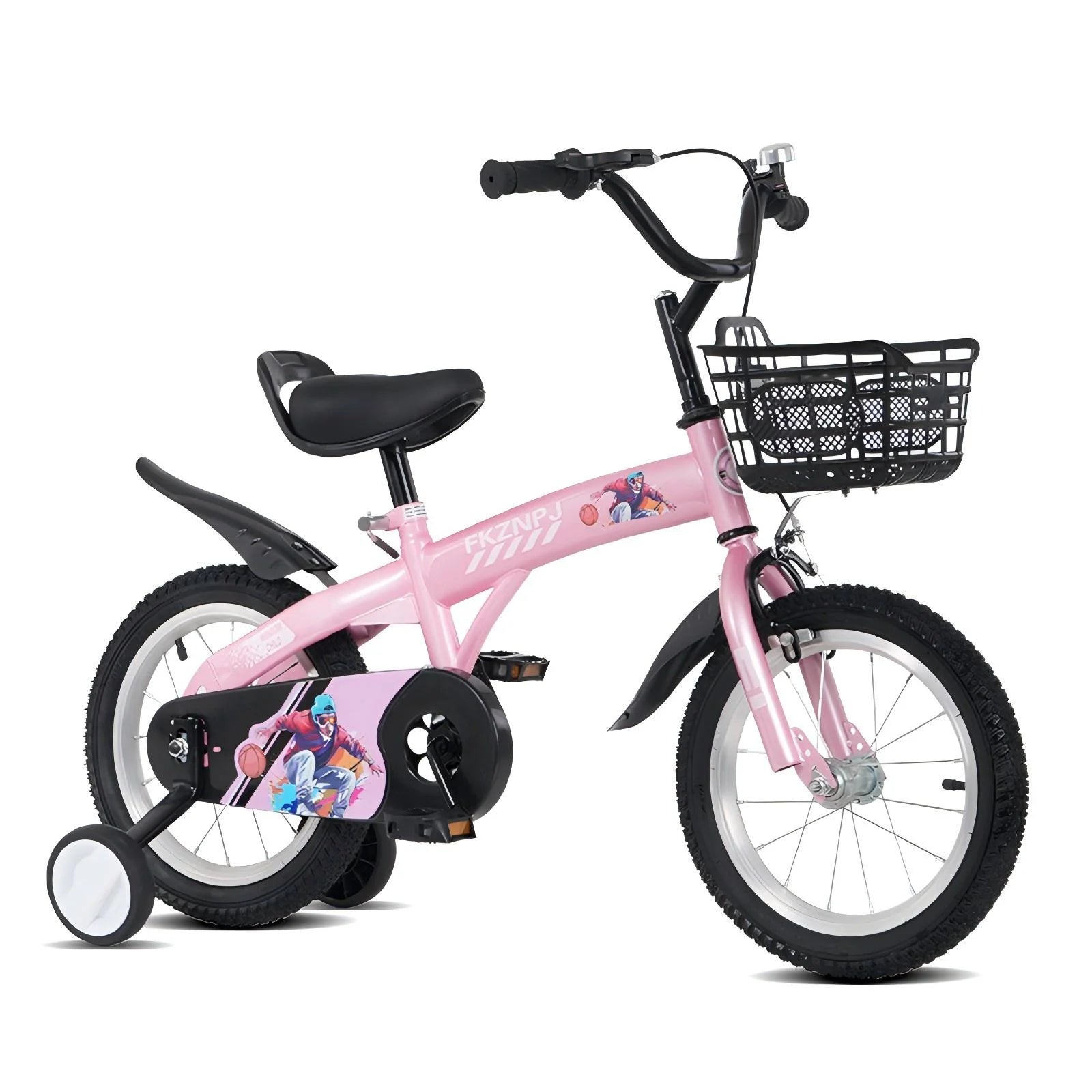 Baprem 18" Girls Bike for 5-9 Years Old Kids, Cute Kids Bike with Training Wheels, Steel Frame Sporty Children Bicycle, Pink - Image 13
