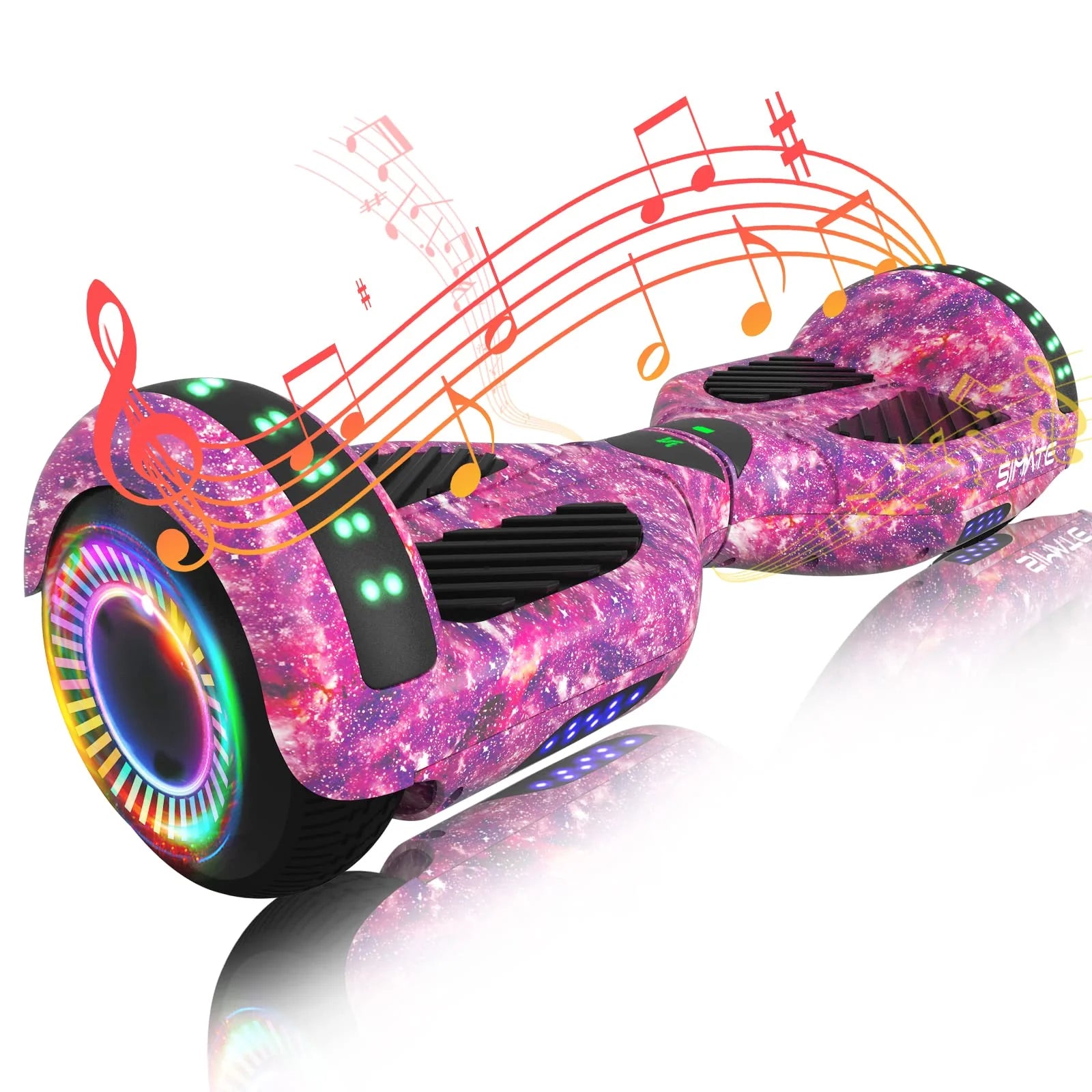 SIMATE 6.5" Hoverboard with Bluetooth & LED Lights - Image 2