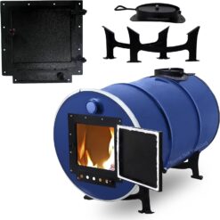 Barrel Stoves Kit C Perfect For 30-55 Gallon Drum Wood Stove Kit - Wood Burning Stove Kit Barrel Stove Door - Fire Wood Camp Stove Kit Wood Stove Kit for Emergency Heating & Cooking
