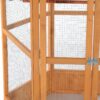 Large Wooden Hexagonal Outdoor Aviary Flight Bird Cage with Covered Roof - Image 7