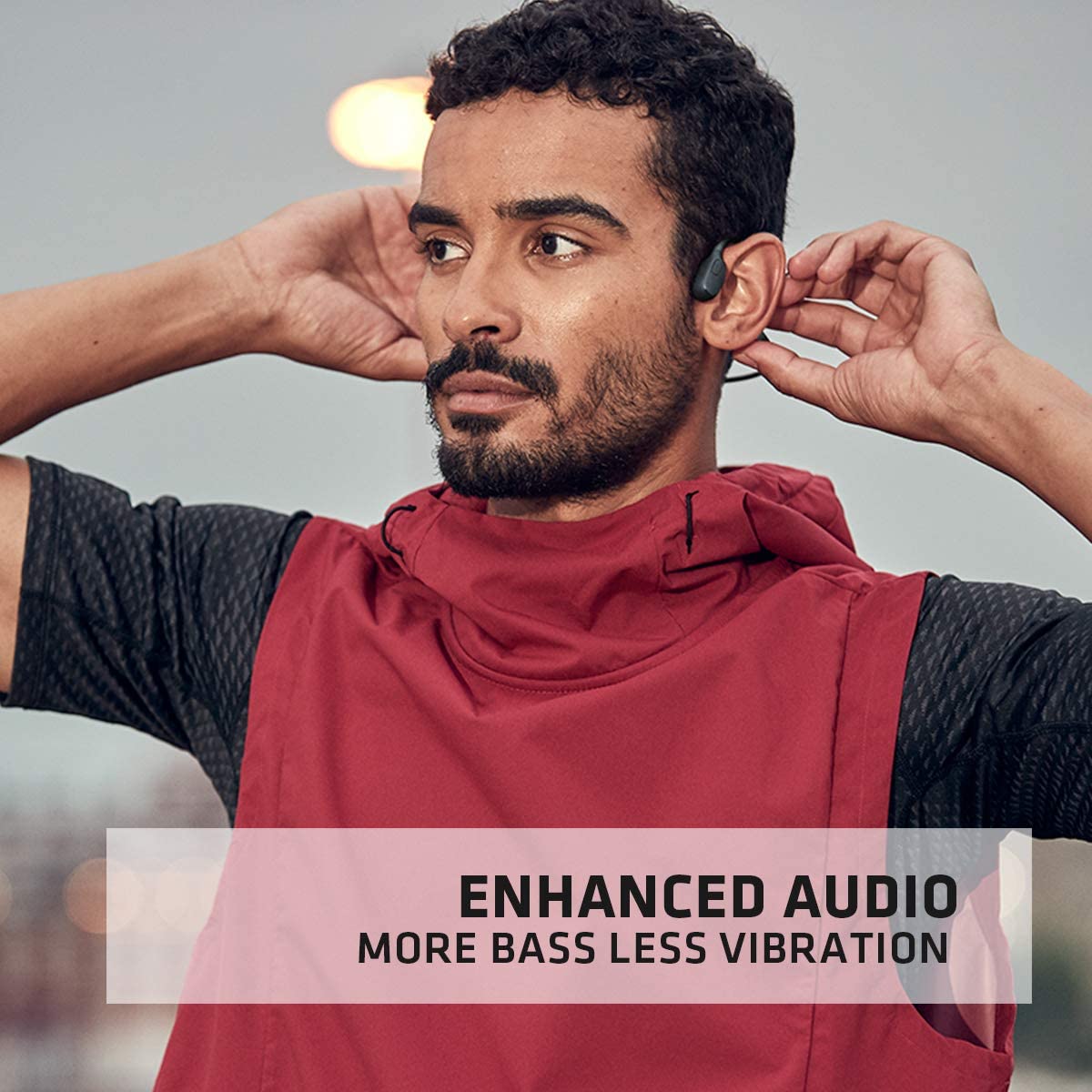 AfterShokz Aeropex Open-Ear Wireless Bone Conduction Headphones with Sport Belt Cosmic Black 2.3 - Image 6
