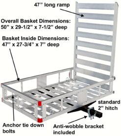 Alternative view of 80779 Aluminum Hitch Mount Cargo Carrier with 47′′ Long Ramp, 1 Pack
