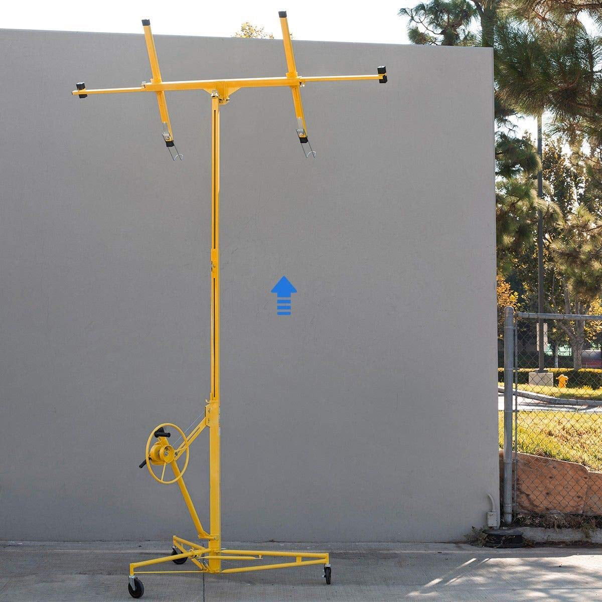 Stark USA 65044 65044 Drywall Lift 11' Yellow Rolling Sheetrock Panel Hoist Jack - Image 4