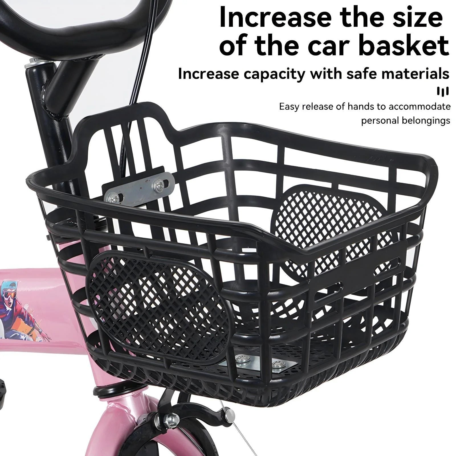 Baprem 18" Girls Bike for 5-9 Years Old Kids, Cute Kids Bike with Training Wheels, Steel Frame Sporty Children Bicycle, Pink - Image 20