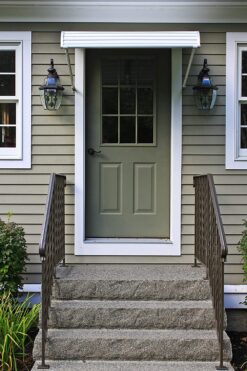 Alternative view of NuImage Awnings 60425 Series 2500 Aluminum Door Canopy with Support Arms