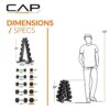 CAP Barbell 150 LB Coated Hex Dumbbell Weight Set with Vertical Rack, Black - Image 4