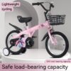 Baprem 18" Girls Bike for 5-9 Years Old Kids, Cute Kids Bike with Training Wheels, Steel Frame Sporty Children Bicycle, Pink - Image 2