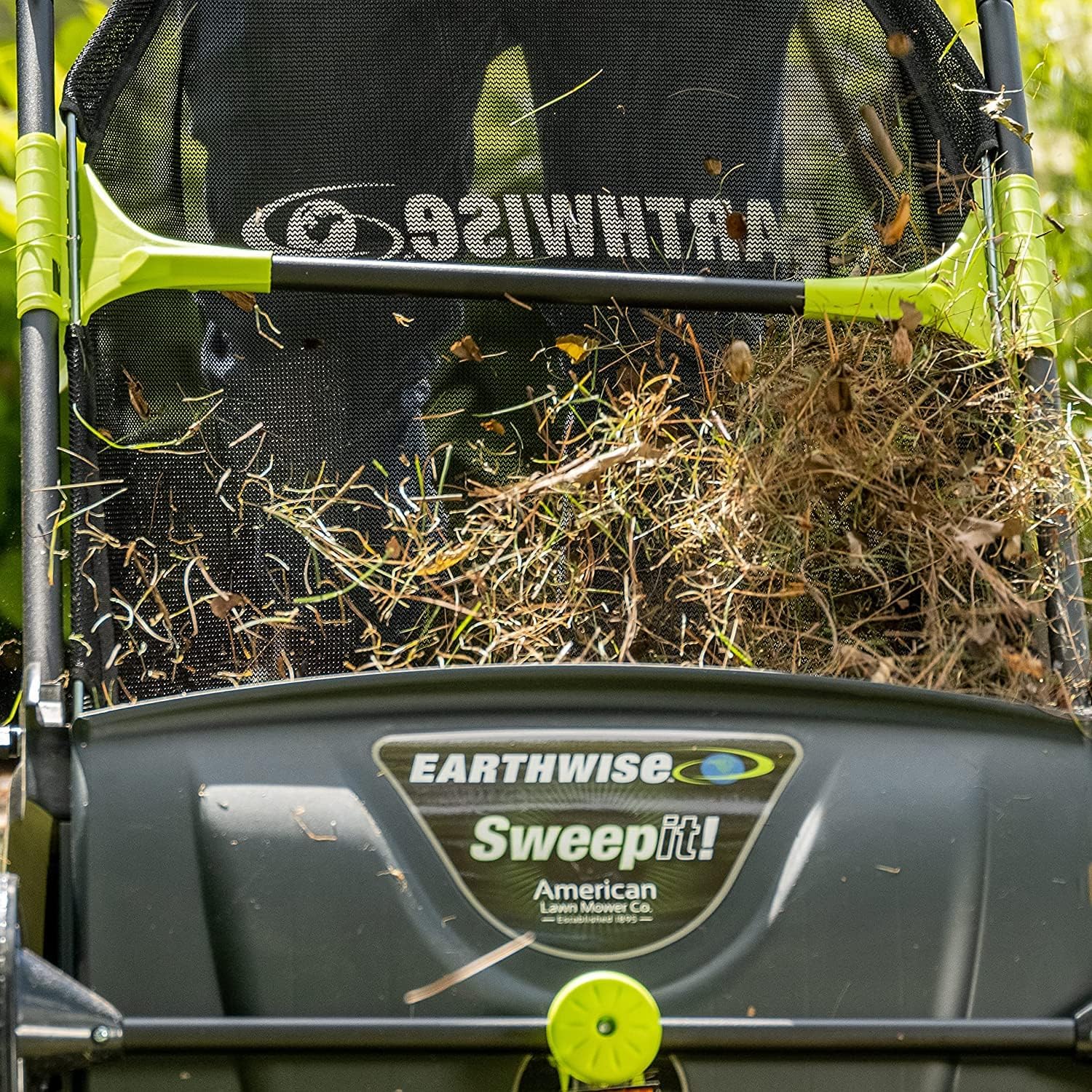21-Inch Width Leaf & Grass Push Lawn Sweeper, Black - Image 10