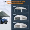 20x40 FT Heavy-Duty Party Tent with 3 Storage Bags - Large Waterproof Wedding Event Shelter for Removable Sidewalls & Zipper Door - Outdoor Commercial Tent for Parties Carport Camping BBQ Garden - Image 6