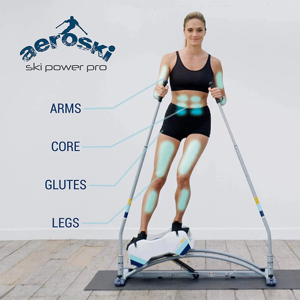 Aeroski 2.0 Ski Fitness Workout Machine with Recoil Spring Resistance Gray - Image 5