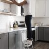 COSCO Stylaire Retro Chair + Step Stool with flip-up seat (white, one pack) - Image 11